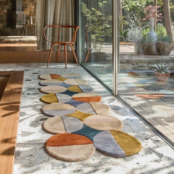 Ručne tkaný vlnený behúň 80x230 cm Mia Ellipse – Flair Rugs-image-1