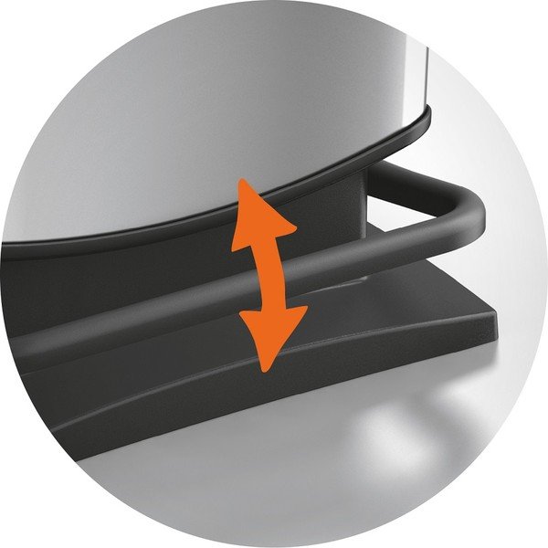 Pedálový plastový odpadkový kôš v striebornej farbe 40 l Paso – Rotho-image-4