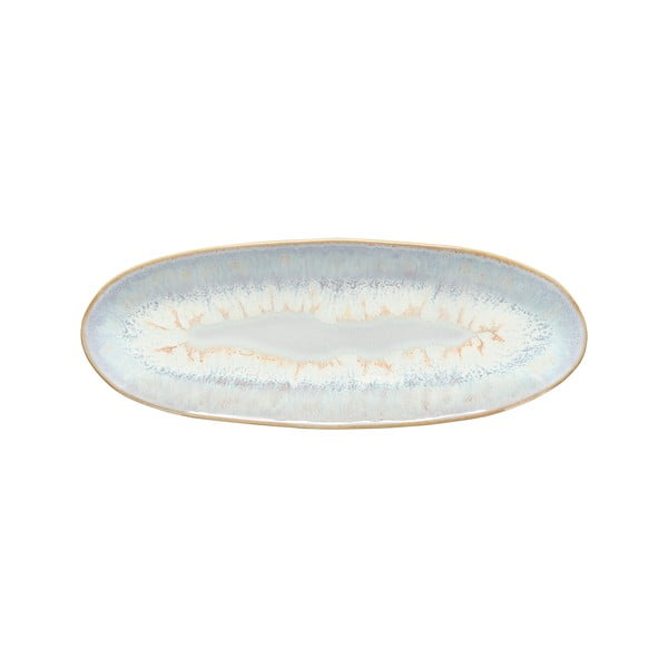 Biely kameninový servírovací tanier Costa Nova Brisa, dĺžka 24 cm