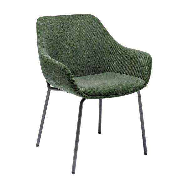 Set 2 zelených zamatových stoličiek s opierkami Kare Design Avignon