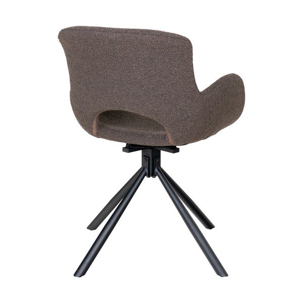 Hnedé čalúnené jedálenské kreslá v súprave s podrúčkami 2 ks Amorim – House Nordic-image-2