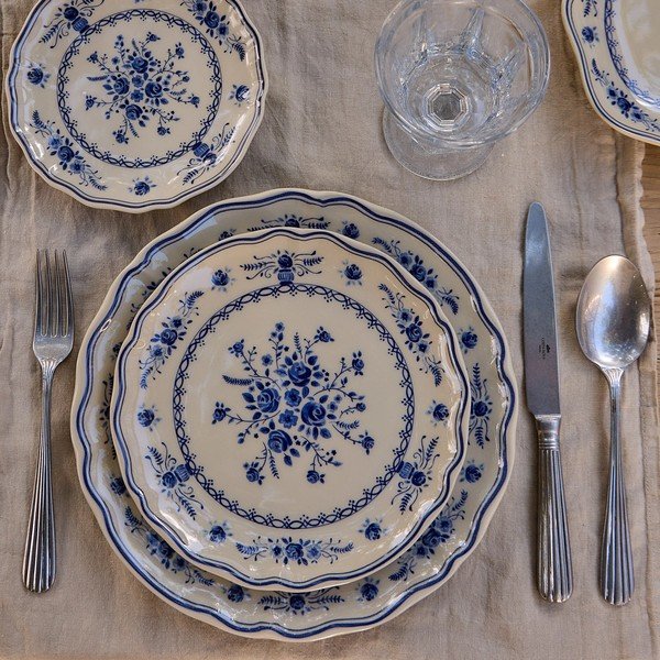 Modrý/béžový dezertný kameninový tanier ø 17 cm Vila – Costa Nova-image-2