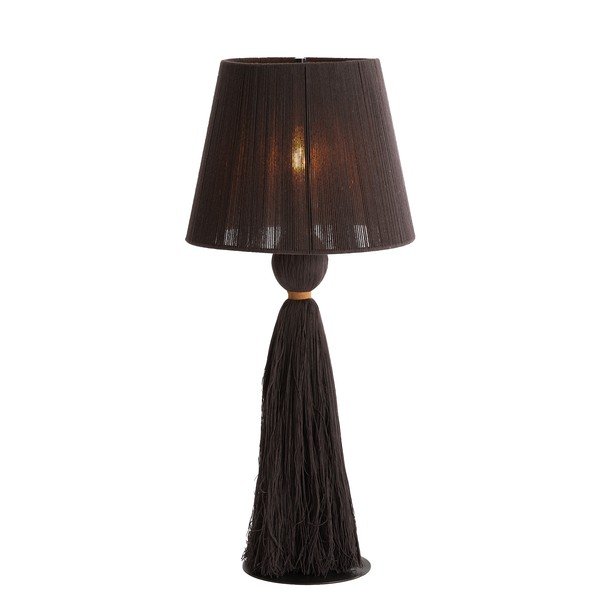Tmavohnedá stolová lampa s textilným tienidlom (výška  58 cm) Espino – Light & Living-image-2
