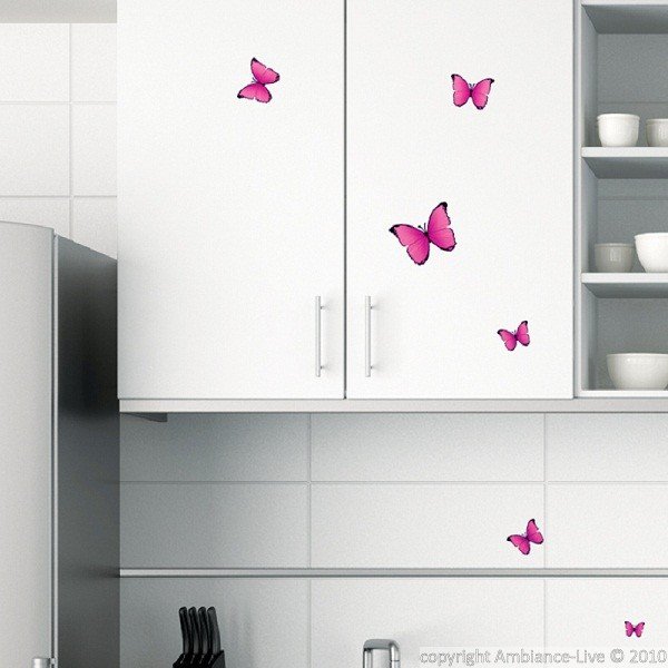 Sada 18 samolepiek Fanastick Pink Butterflies-image-1