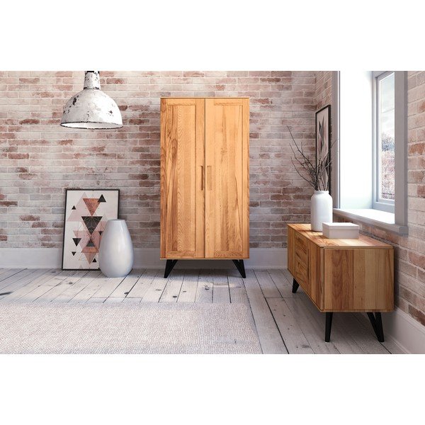 Šatníková skriňa z bukového dreva 91x185 cm Golo - The Beds-image-1