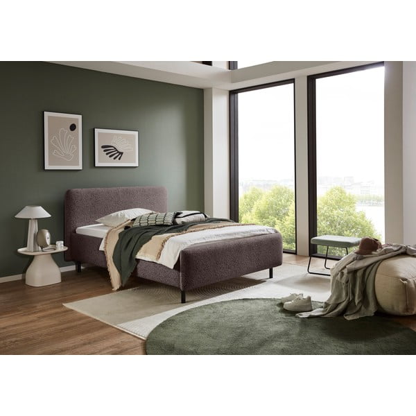 Antracitová čalúnená dvojlôžková posteľ bez roštu 140x200 cm Primo – Meise Möbel-image-1