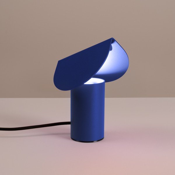 Tmavomodrá hliníková LED stolová lampa (výška  15 cm) BISCUIT – Thoro-image-1