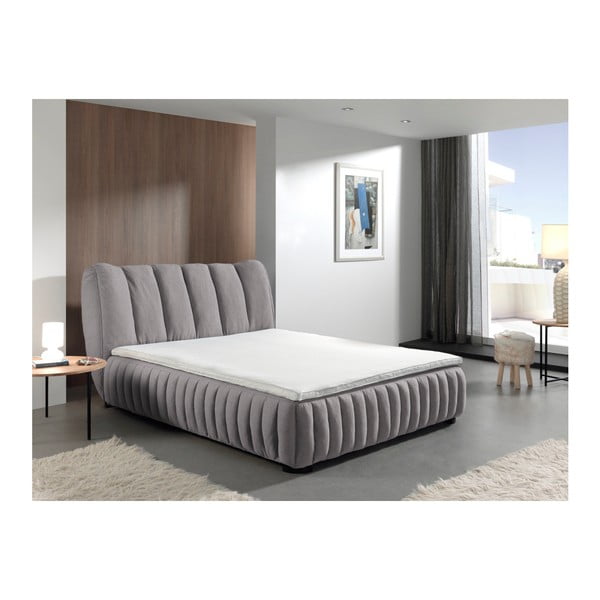 Sivá dvojlôžková posteľ Sinkro Michelle, 160 × 200 cm