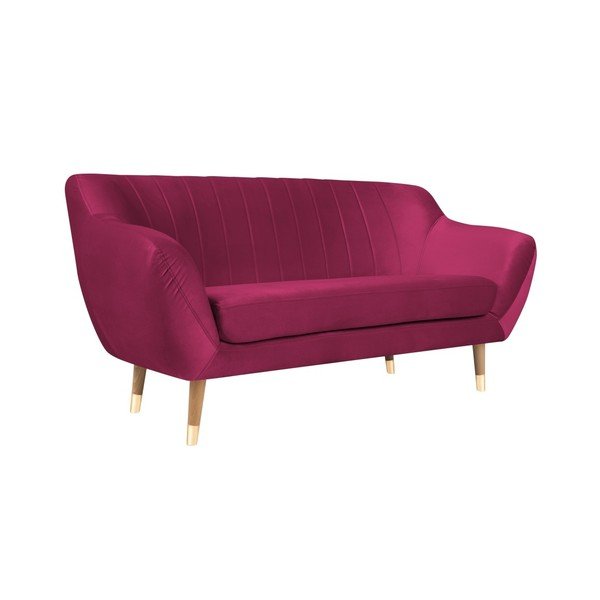 Ružová zamatová pohovka Mazzini Sofas Benito, 158 cm-image-2