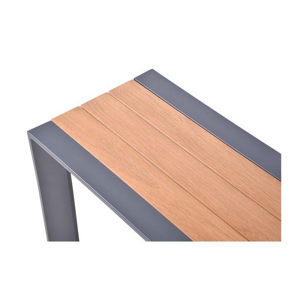 Tmavosivo-hnedá kovová záhradná lavica Silea – Garden Pleasure-image-3