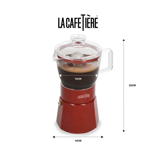 Červená moka kanvička z nerezovej ocele 0.29 l La Cafetiere Verona - Kitchen Craft-image-2