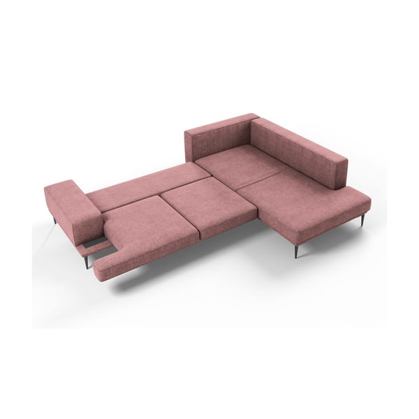 Ružová rozkladacia rohová pohovka Interieurs 86 Liege, pravý roh-image-4