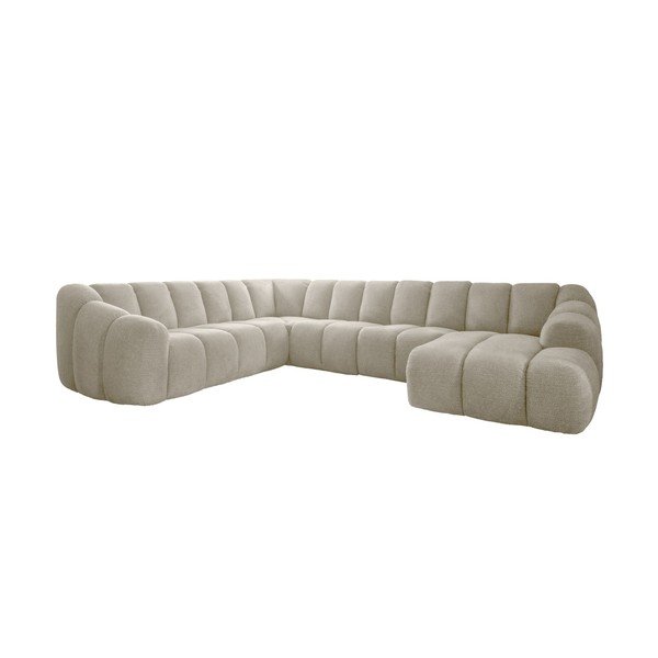 Béžová rohová pohovka (ľavý roh/do tvaru "U") Shell – Miuform