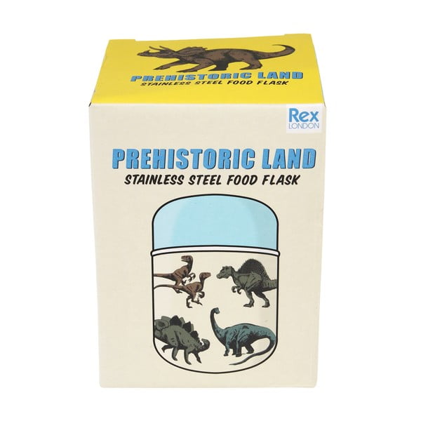 Modrá/krémová termoska na jedlo/detská 280 ml Prehistoric Land – Rex London-image-4