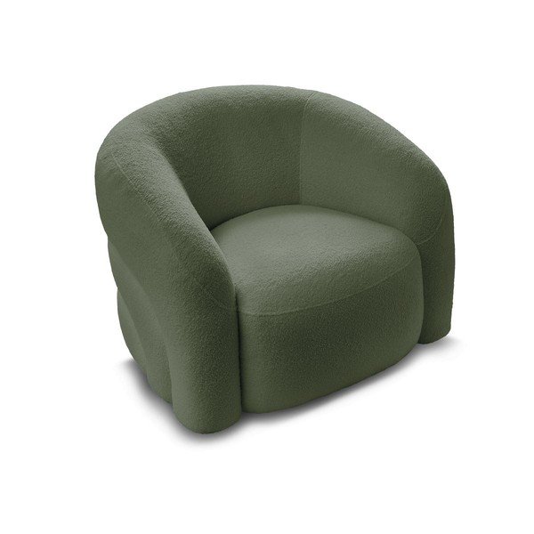 Zelené otočné kreslo z textílie buklé Elina – Bobochic Paris-image-3