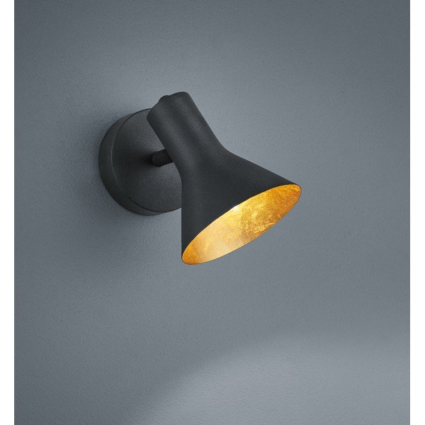 Čierne kovové nástenné svietidlo ø 11 cm Nina – Reality-image-1