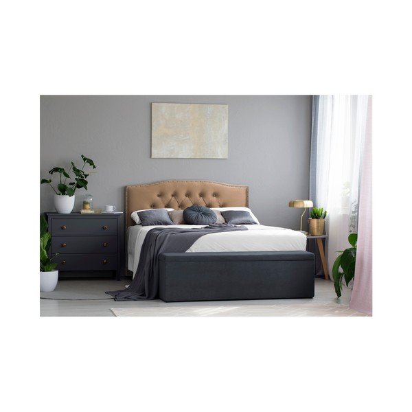 Tmavobéžové čelo postele Mazzini Sofas, 200 × 120 cm-image-2