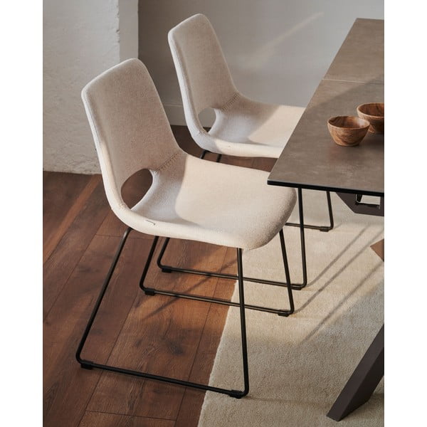 Béžová jedálenská stolička Zahara – Kave Home-image-2