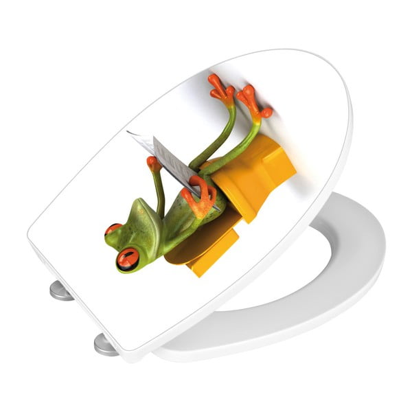 WC sedadlo s jednoduchým zatváraním Wenko Frog News, 45 x 38,8 cm-image-4
