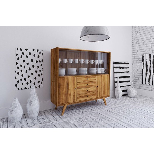 Vitrína z dubového dreva 160x154 cm Retro - The Beds-image-1