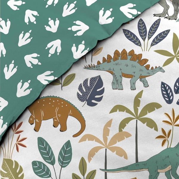 Biele/zelené bavlnené detské obliečky na jednolôžko 140x200 cm Dina – douceur d'intérieur-image-2