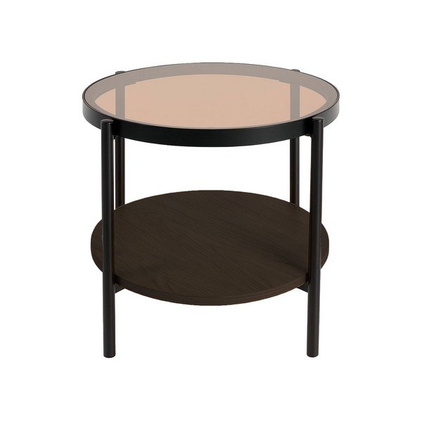 Okrúhly odkladací stolík so sklenenou doskou ø 48 cm Hassel – Unique Furniture