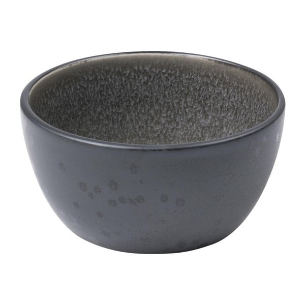 Čierna kameninová miska s vnútornou glazúrou v sivej farbe Bitz Mensa, priemer 10 cm