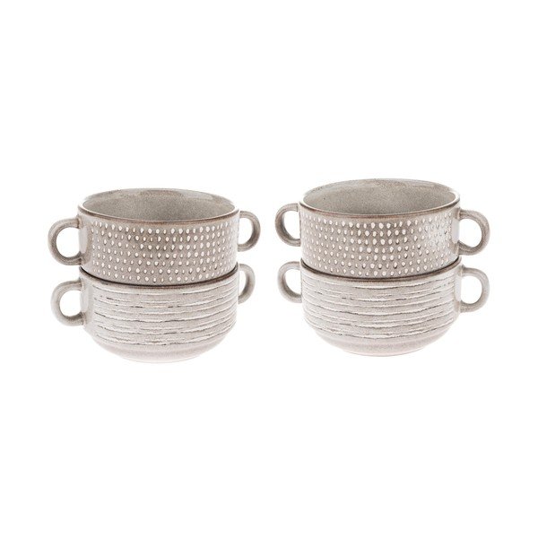 Svetlohnedé keramické polievkové misky v súprave 4 ks 470 ml – Dakls