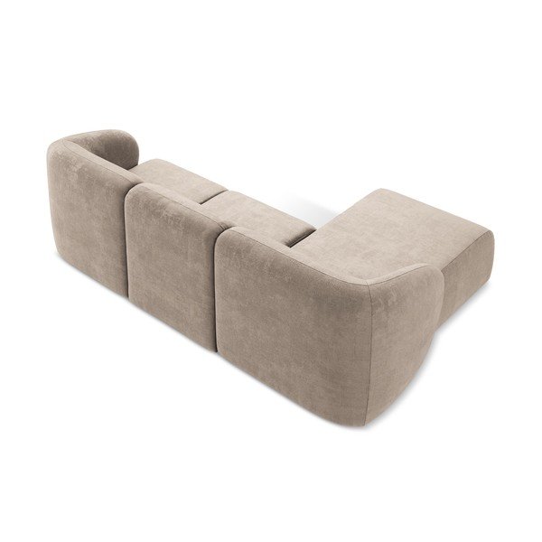 Svetlohnedá ženilková rohová pohovka (ľavý roh/s leňoškou) Lani – Makamii-image-3