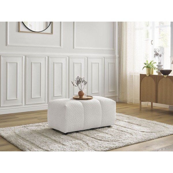 Biela podnožka z textílie buklé Roxelane – Bobochic Paris-image-4