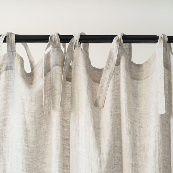 Béžový ľanový ľahký záves s pútkami Linen Tales Daytime, 275 x 130 cm-image-2