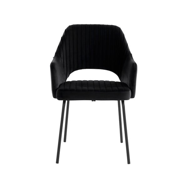 Čierne zamatové jedálenské stoličky v súprave 2 ks Britney - Støraa-image-1