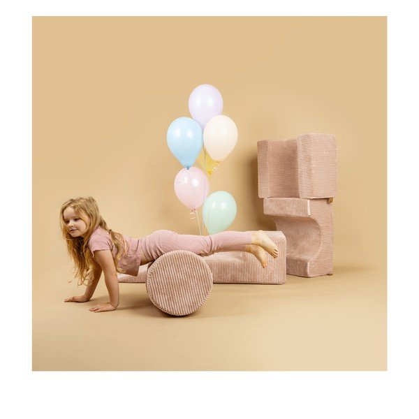 Tyrkysovomodré menčestrové penové ihrisko 250x45x30 cm Montessori – Meowbaby-image-3