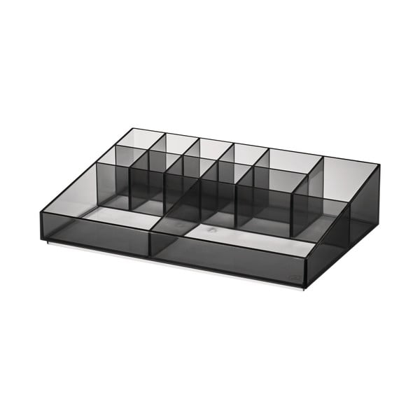 Matne čierny kúpeľňový organizér na kozmetiku z recyklovaného plastu Cosmetic Station - iDesign-image-2