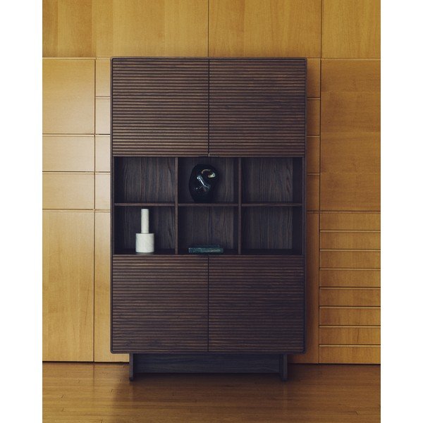 Tmavohnedá skriňa v dekore orecha 100x163x40 cm Norlen – Kave Home-image-3