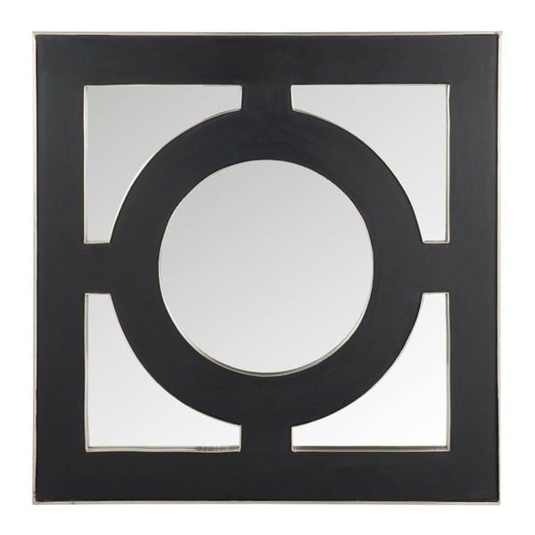 Nástenné zrkadlo Circle 93x93 cm, čierne