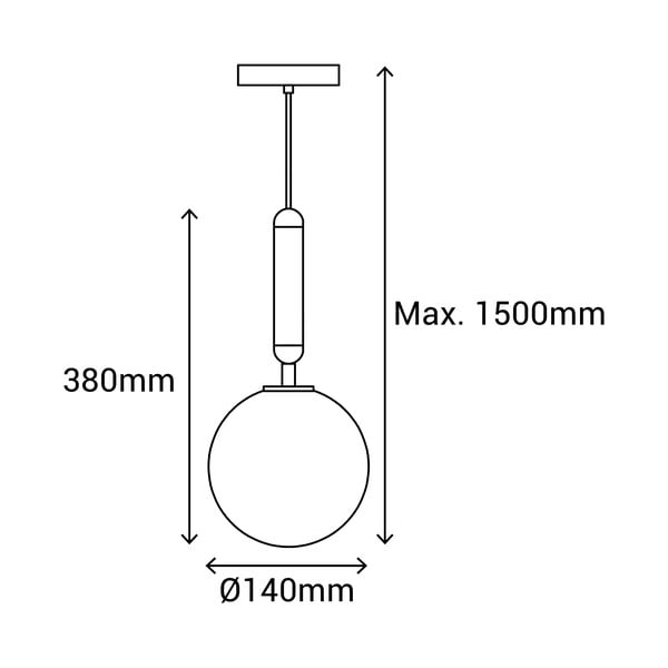 Čierné závesné svietidlo SULION Musa, výška 150 cm-image-3