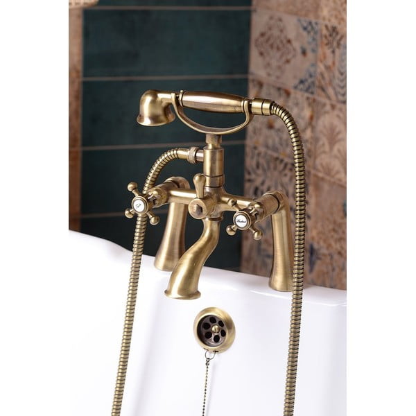 Nástenná vaňová batéria v lesklej striebornej farbe (2 výstupy) Antea – Sapho-image-3