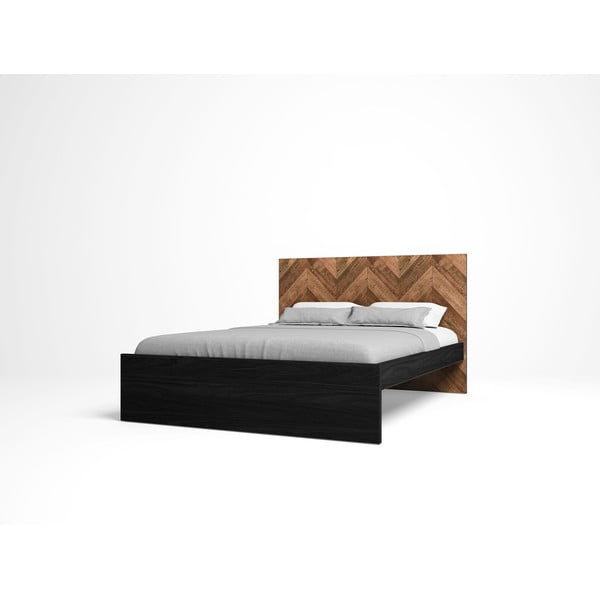 Čierna/v prírodnej farbe dvojlôžková posteľ 160x200 cm Gio – Marckeric-image-3