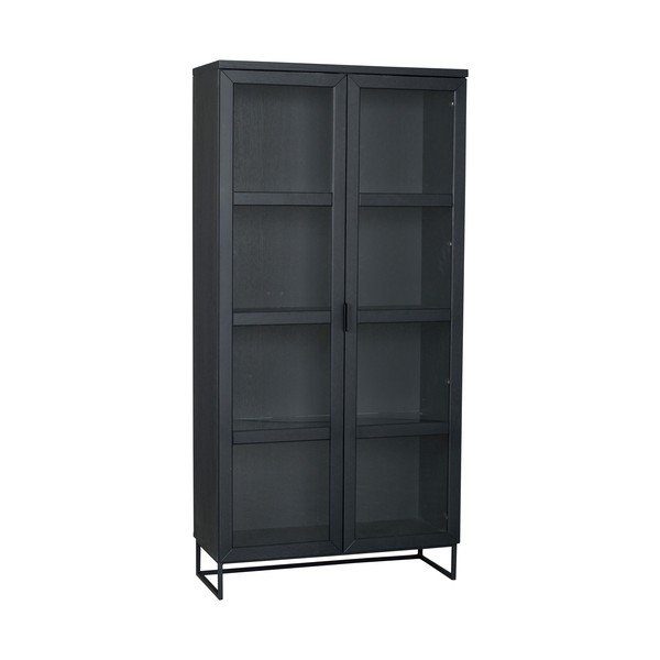 Čierna vitrína z dubového dreva 95x195 cm Everett - Rowico-image-2