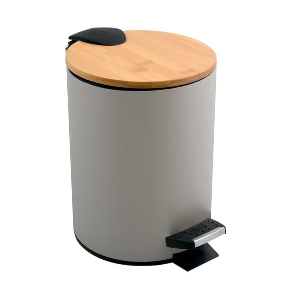 Taupe nášľapný oceľový odpadkový kôš 5 l Adonis – Spirella