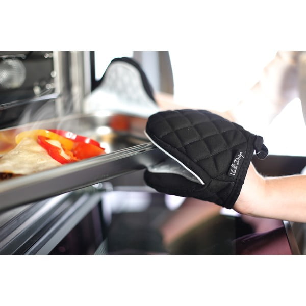 Čierno-biela bavlnená chňapka so silikónom Vialli Design-image-1