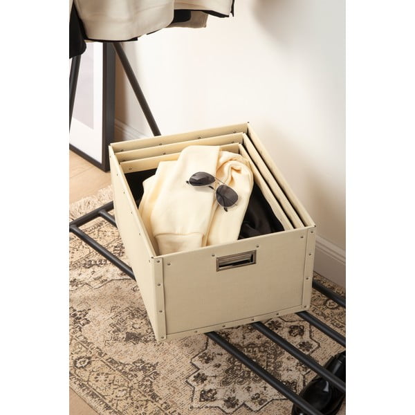 Béžové kartónové úložné boxy v súprave 3 ks Ture – Bigso Box of Sweden-image-2