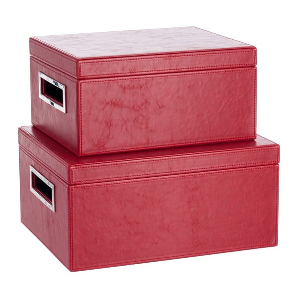 Set 2 koženkových boxov Red