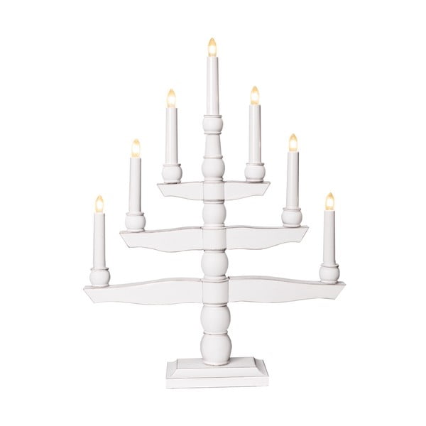 Svietnik s LED svetielkami Tradition, biely