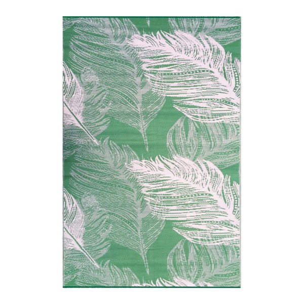 Zelený obojstranný vonkajší koberec Green Decore Leaves, 90 x 150 cm