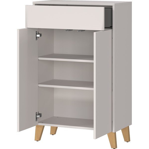 Krémovobiela matná vysoká kúpeľňová skrinka 63x101 cm Arnea – Germania-image-3