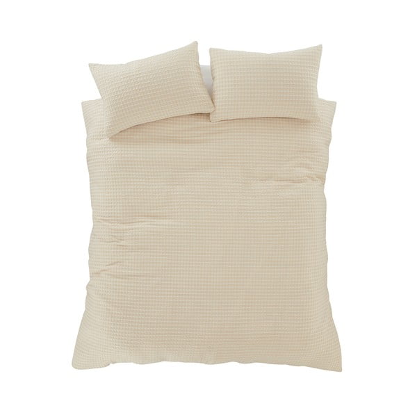 Béžové obliečky na dvojlôžko 200x200 cm Muscat Waffle – Pineapple Elephant