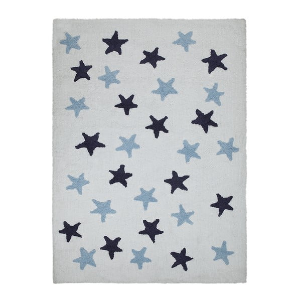Biely bavlnený ručne vyrobený koberec Lorena Canals Messy Stars, 120 x 160 cm