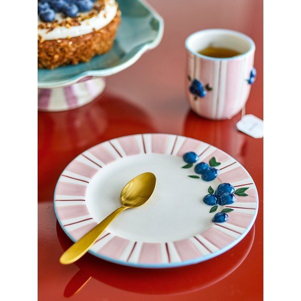 Ružové/krémovobiele dezertné kameninové taniere v súprave 4 ks ø 20,5 cm Carry – Bloomingville-image-1